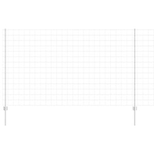 vidaXL Ограда с пост Сребрист