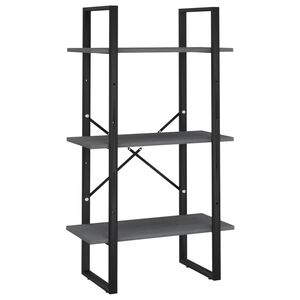 vidaXL Стелаж за съхранение, сив, 60x30x105 см, бор масив