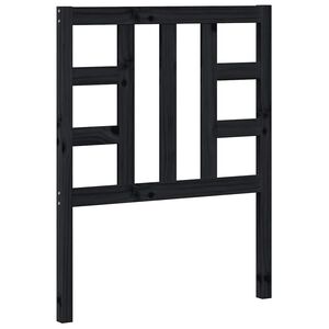 vidaXL Горна табла за легло, черна, 81x4x100 см, бор масив