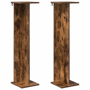 vidaXL Стойка за растения Пушена Дъб 25 x 25,5 x 100,5 см