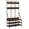 vidaXL Стойка за дрехи и рафт за обувки, кафяв дъб, 100x40x184 см