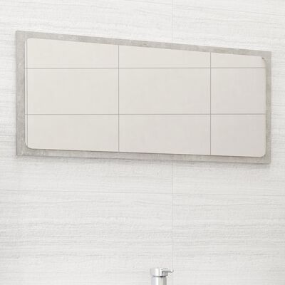 vidaXL Огледало за баня, бетонно сиво, 80x1,5x37 см, ПДЧ