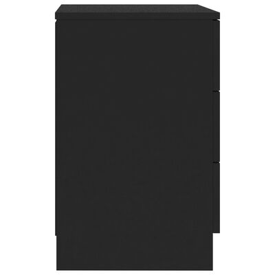 vidaXL Нощно шкафче, черно, 38x35x56 см, ПДЧ