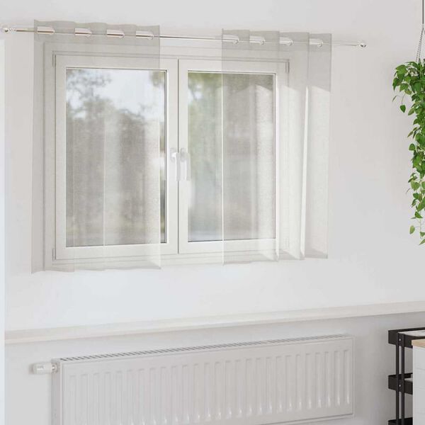 vidaXL Перде от воал С завеси 2 pcs Крем 140 x 140 cm Полиестер