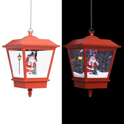 vidaXL Коледна висяща LED лампа с Дядо Коледа, червена, 27x27x45 см