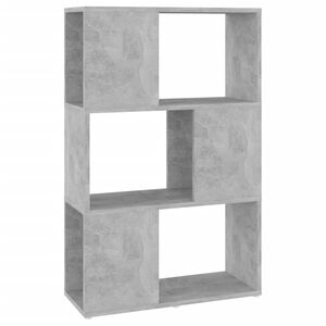vidaXL Библиотека, бетонно сива, 60x24x94 см, инженерно дърво