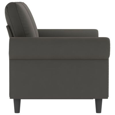 vidaXL 2-местен диван, тъмносив, 120 см, кадифе