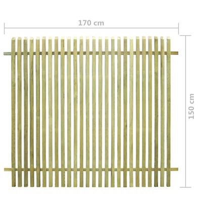 vidaXL Градинска ограда, импрегнирано борово дърво, 170x150 см