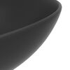vidaXL Керамична мивка за баня, тъмносива, кръгла