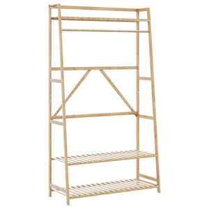 vidaXL Закачалка за дрехи с рафтове 110x40x180 см, бамбук