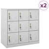 vidaXL Заключващи се шкафове, 2 бр, светлосиви, 90x45x92,5 см, стомана