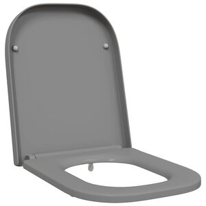 vidaXL Тоалетна седалка Сиво 47,5 x 35 x 3,6 см Дуропласт