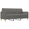 vidaXL 3-местен диван с табуретка, тъмносив, 180 см, текстил
