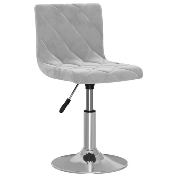 vidaXL Въртящи се трапезни столове, 2 бр, светлосиви, кадифе