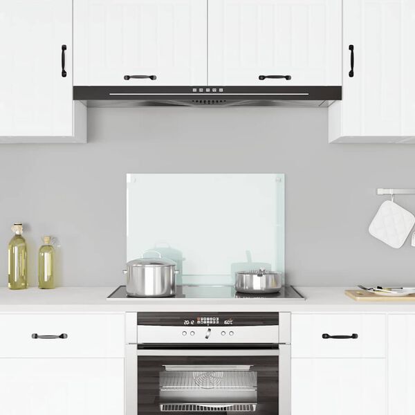 vidaXL Кухненски гръб, млечен, 70x50 см, закалено стъкло