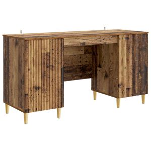 vidaXL Бюро с рафт Старо дърво 142,5 x 50 x 75 см Инженерна дървесина