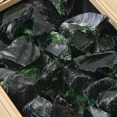 vidaXL Стъклени камъни за габион, зелени, 60-120 мм, 25 кг