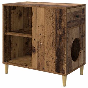 vidaXL Къща за котки Старо дърво 72 x 42,5 x 70 см Инженерна дървесина