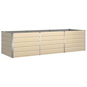 vidaXL Кашпа Слонова кост 290 x 100 x 75 см Поцинкована стомана