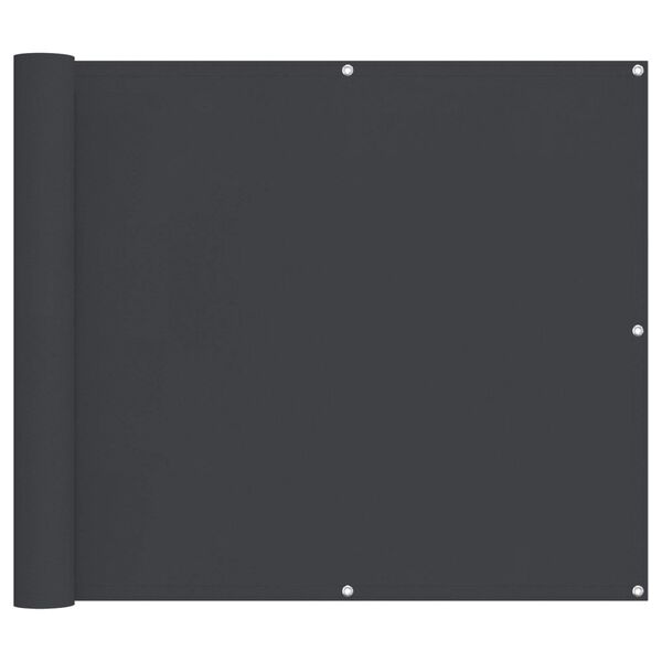 vidaXL Балконен екран Черен 100 x 500 cm Оксфордска тъкан