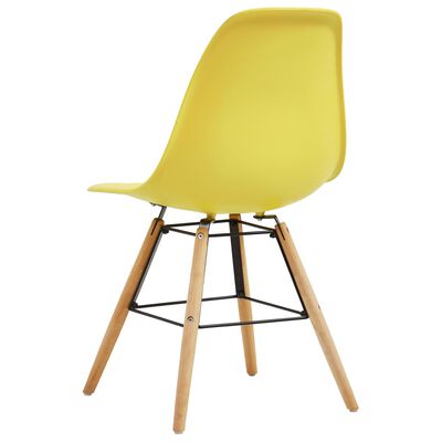vidaXL Трапезни столове, 6 бр, жълти, пластмаса
