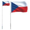 vidaXL Флаг на Чехия и стълб 5,5 м алуминий