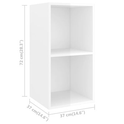 vidaXL Комплект ТВ шкафове, 3 части, бял гланц, ПДЧ