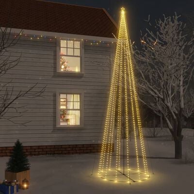 vidaXL Коледна елха конус, топло бяло, 1134 LED, 230x800 см