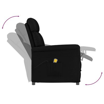 vidaXL Масажен стол, черен, изкуствен велур