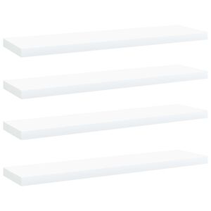vidaXL Рафтове за етажерка, 4 бр, бели, 40x10x1,5 см, инженерно дърво