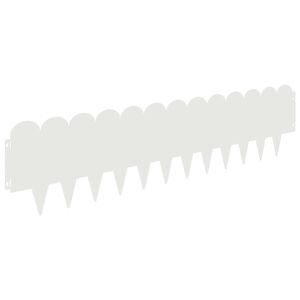 vidaXL Ограда за трева 10 pcs 103 x 25 см Стомана Бяло