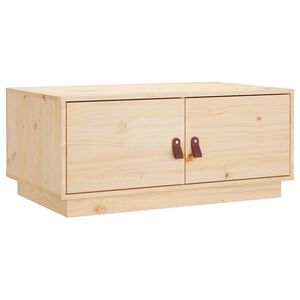 vidaXL Кафе маса, сивa, 80x50x35 см, борово дърво масив