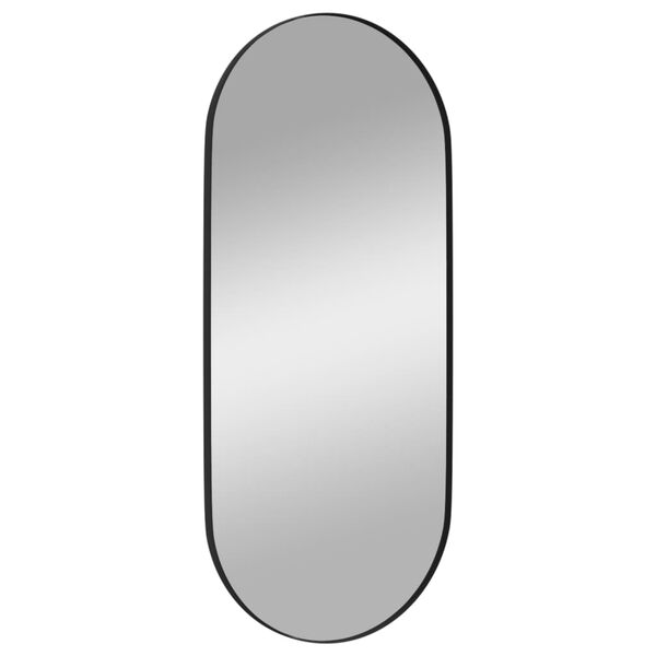 vidaXL Стенно огледало, черно, 35x80 см, овално
