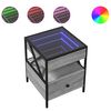 vidaXL Нощна масичка с Infinity LED, сив сонома, 40x40x51 см