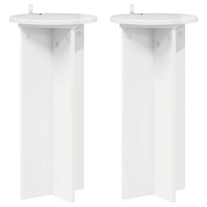 vidaXL Стойка за растения 2 бр. Бял гланц 29,5 x 29,5 x 60 см