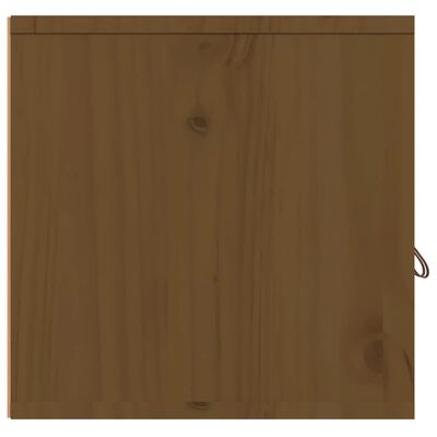 vidaXL Стенен шкаф, меденокафяв, 80x30x30 см, борово дърво масив