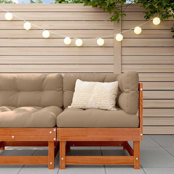 vidaXL Градинен ъглов диван Масивна боровина Восъчен Кафяв