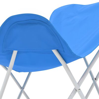 vidaXL Къмпинг столове тип "пеперуда", 2 бр, сгъваеми, сини