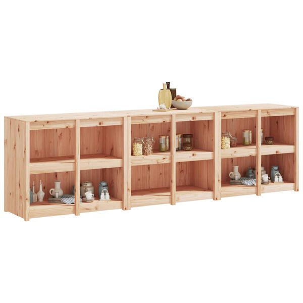 vidaXL Кухненски шкафове за открито, 3 бр, бор масив