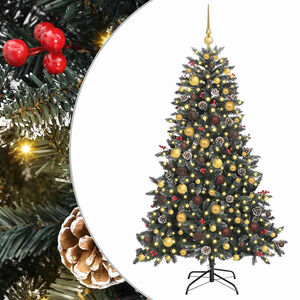 vidaXL С изкуствено коледно дърво с 300 LED светодиода Зелен 180 cm
