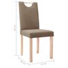 vidaXL Трапезни столове, 2 бр, таупе, текстил