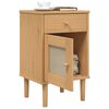 vidaXL Нощно шкафче SENJA ратанова визия кафяво 40x35x65 см бор масив