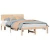 vidaXL Рамка за легло Естествен 135 x 190 cm Солидно борово дърво