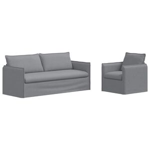 vidaXL Комплект дивани 2 pcs Светлосиво 196 x 82 x 85 см Текстил