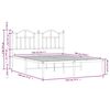 vidaXL Метална рамка за легло с горна табла, бяла, 140x190 см