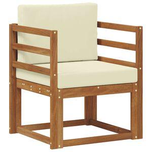 vidaXL Външен диван Солидно акациево дърво и полиестер Естествен