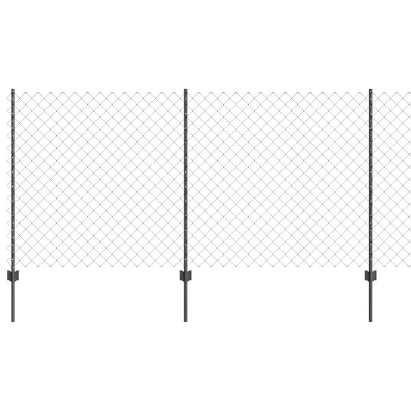 vidaXL Ограда с пост Сив 1,2 x 10 m Стомана и PVC