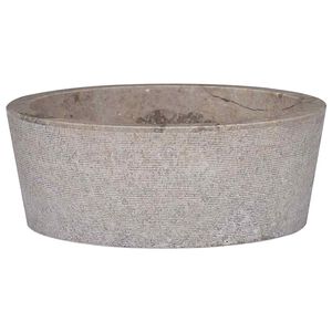 vidaXL Сива мивка, &Oslash;40x15 см, мрамор