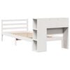 vidaXL Легло с рафтове за книги, без матрак, бял, 90x190 см, бор масив