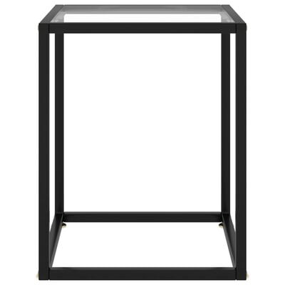 vidaXL Кафе маса, черна, със закалено стъкло, 40x40x50 см